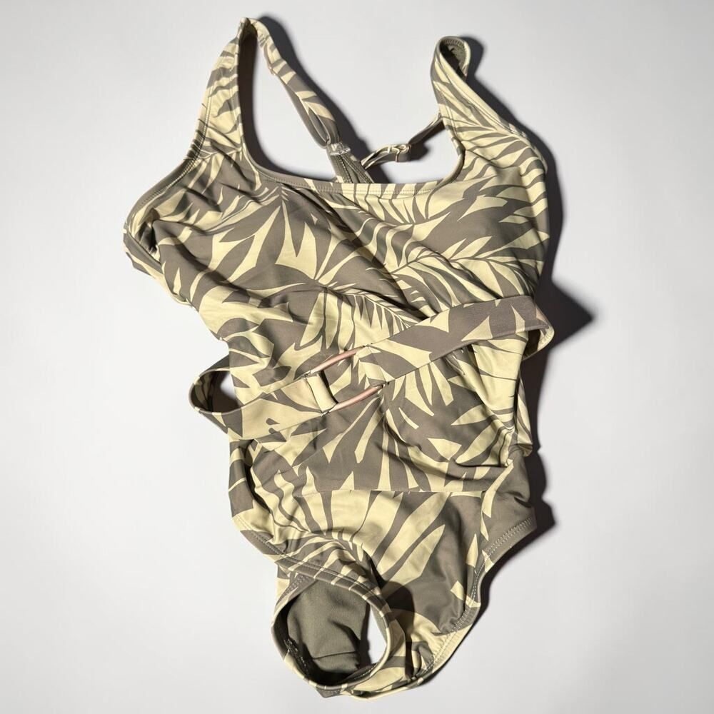 Lands End Tropical Palm Print One Piece Swimsuit XS NWT
